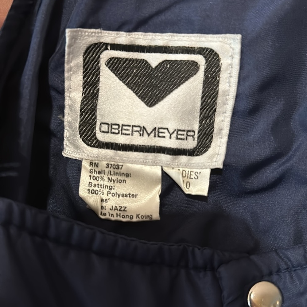 Obermeyer navy blue overall pants Cold Weather / Ski bib wear Ladies 10 - Picture 4 of 6
